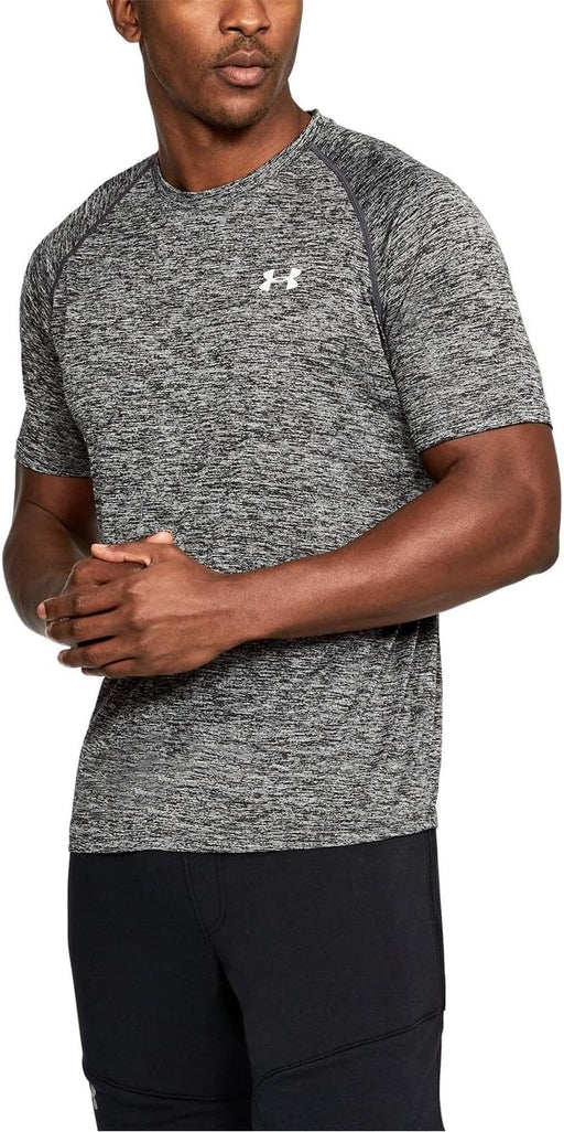mens UA Tech Textured SS T-shirt (pack of 1) - BLACK