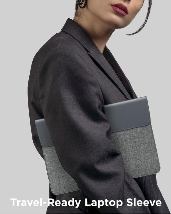 Lenovo thinkplus 13/14-inch Laptop Sleeve (S100) - Ultra Thin Form-Fitting Case Compatible with MacBook Air, iPad & More – Lightweight Folder Sleeve with Accessories Pocket & Magnetic Closure