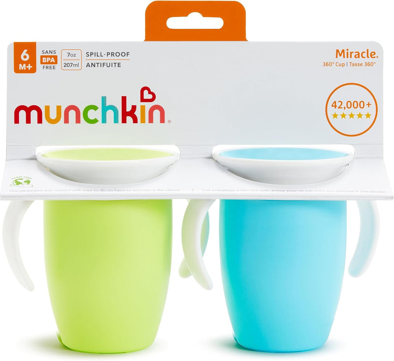 Munchkin 7oz Miracle® 360° Trainer Cup - 2pk (Blue/Green)