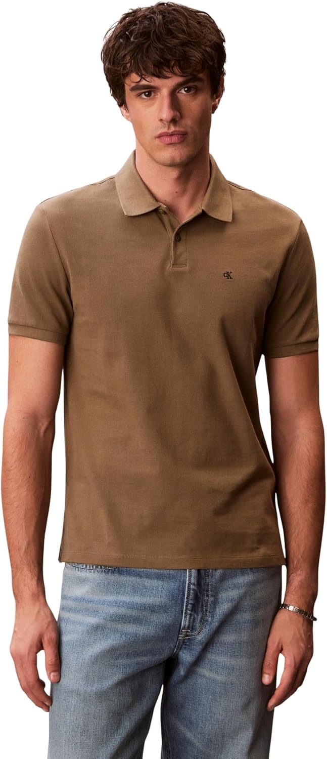 Mens SS MONOGRAM PIQUE PO Polos - Capers