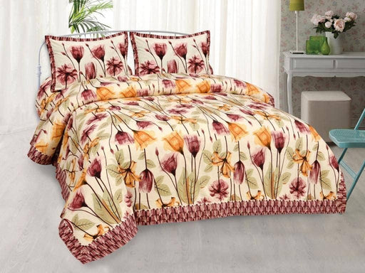 SUFAYA FAB Printed Indian Sanganer Royal Cotton Premium Big Size Bedsheets for Modern Look(100x100) inches with Two Pillow (18x28)