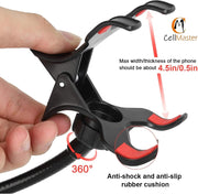 Metal 360 Degree Flexible Portable Foldable -Lazy Stand Bracket Cell Phone Holder/Gooseneck Long Arm Clip Mobile Stand for Table Mobile Stand for Bed Office