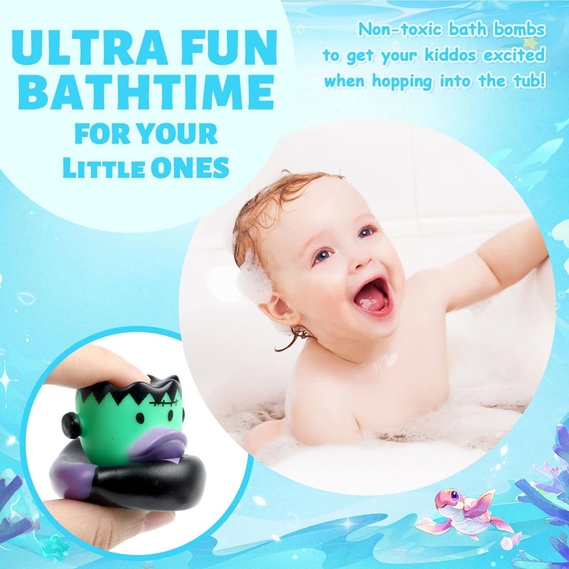 DERAYEE Bath Toy Baby, Rubber Duck, Rubber Bath Ducks, Rubber Ducks, Float and Squeak Mini Ducks Bath Toy for Children Shower, Birthday (Halloween Rubber Duck, 10 Pieces)