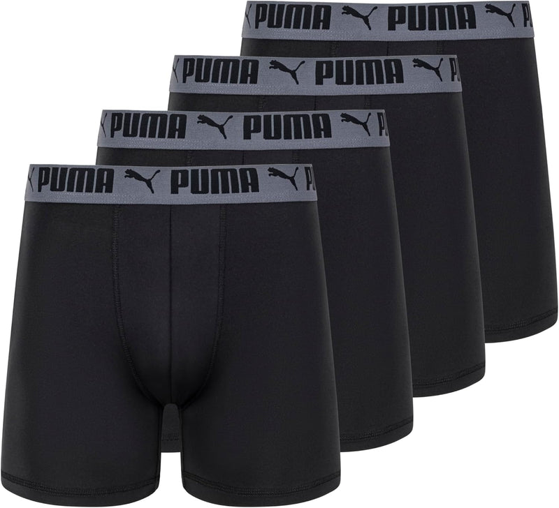 mens 4 Pack Active Stretch Boxer Briefs Boxer Briefs - Black