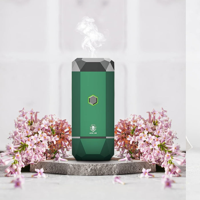 Green Lion Smart Bakhour Rechargeable Electric Car Incense Burner, USB-C Portable Mini Burner, Aluminum Alloy Design, Strong Power for Fast Burning, Long-Lasting Fragrance - Green