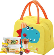 Insulated Lunch Bag,Cartoon Small Bento Tote Bag for Kids Girls & Students, Waterproof Cute Thermal Lunch Box Bag for School, Work, Picnic & Outdoor Activities(Penguin) - Dinosaur