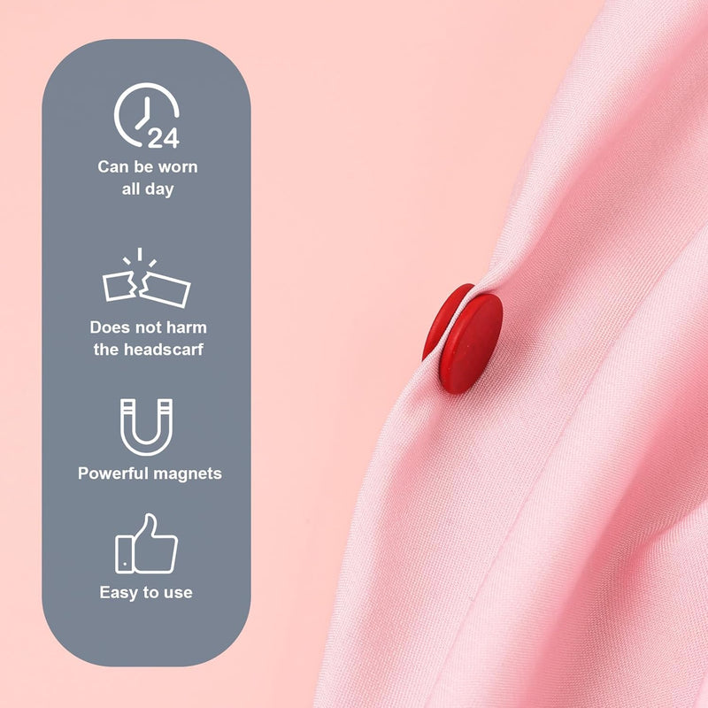 Pack of 8 Hijab Magnetic Pins, 1.4 cm, Versatile Hijab Magnetic Pins, Hijab Magnets, Without Hooks, Strong Magnetic Hijab Pins, Needle-less Brooch for Women, Clothing