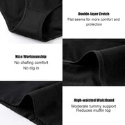 Women's Underwear, High Waist Cotton Breathable Full Coverage Panties Brief Multipack Regular and Plus Size