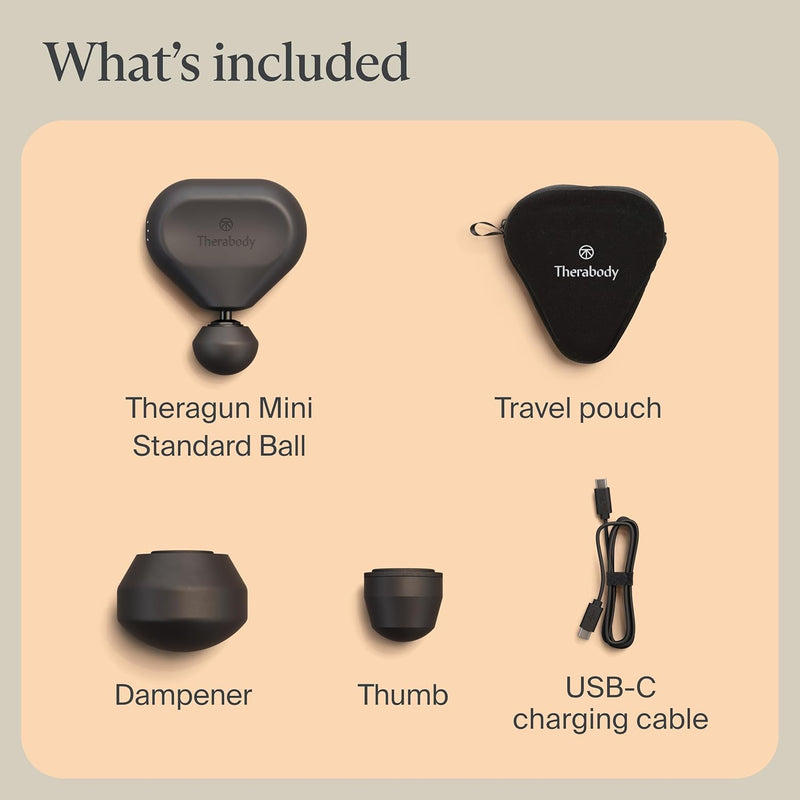 Therabody TheraGun Mini Massage Gun for Pain Relief, 3rd Gen Black Percussion Therapy