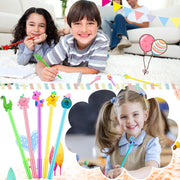 Black Ink Gel Pen Bulk, 50 Pcs Random Cartoon Cute Gel Ink RollerBall Pens Bulk Assorted Styles Novelty Writing Pen for Kids Gift School Office Home Supplies Present