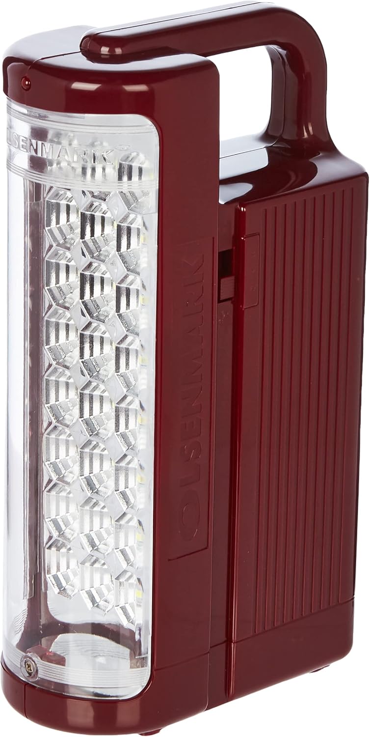 Olsenmark 2 Speed Setting Rechargeable 24 LED Emergency Lantern, Red