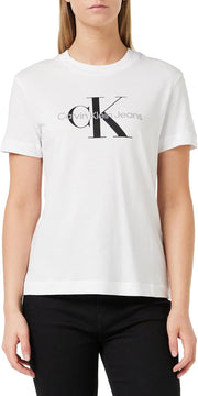 Womens Monologo Regular Tshirts Classic - Bright White