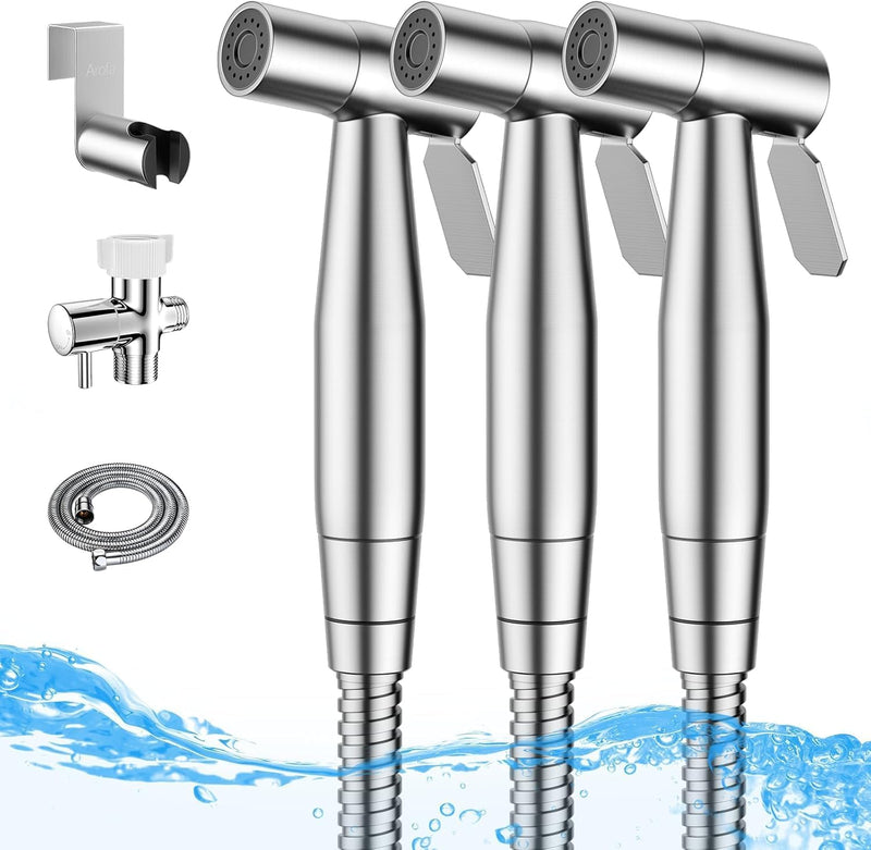 YUSHAY® Hand Held Bidet Sprayer for Toilet, Stainless Steel Handheld Jet Spray Adjustable Water Pressure Control Bidet Sprayer Cloth Bathroom