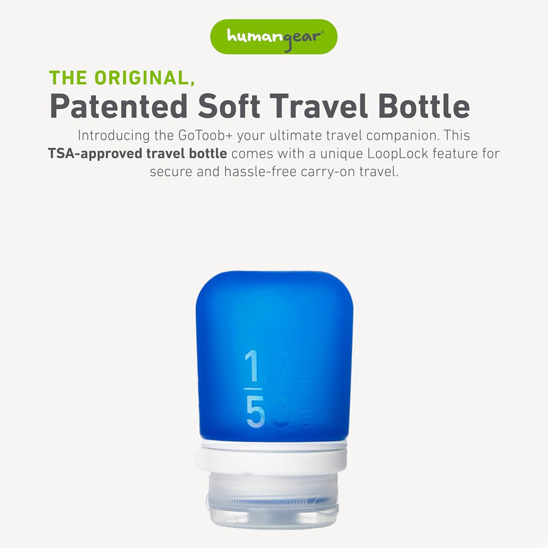 humangear GoToob, Small Parent, Humangear Gotoob+ Silicone Travel Bottle With Locking Cap, Small (1.7oz)