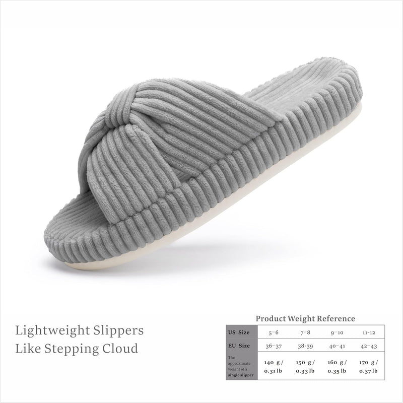Chantomoo Slippers for Women Memory Foam House Bedroom Corduroy Bow Crossbands Slide Slipper Shoes Comfy Trendy Gift Slippers