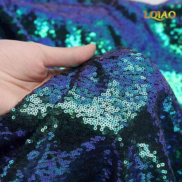 LQIAO 2 Panels Light Gold Sequin Backdrop Glitter Fabric for Wedding Birthday Parties Shimmer Wall-2x8ft