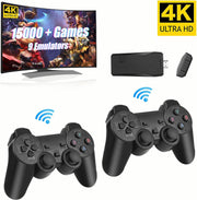 Wireless Retro Game Console, Plug & Play Video TV Game Stick With 10000+ Games Built-in, 9 Emulators, 4K HDMI Output for TV with Dual 2.4G Wireless Controllers video game