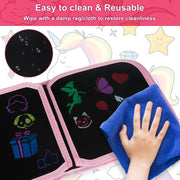 McMola Erasable Doodle Books, Double-Sided Kids' Drawing Writing Boards with 12 Coloring Pens, Portable Early Learning Drawing Pad Travel Toys Birthday Gifts for 3-8 Year Old Boys Girls (Pink)