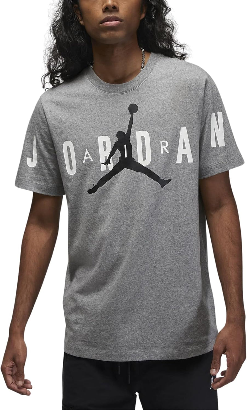 Mens 90J JD AIR STRETCH Short-Sleeve CREW T-shirt (pack of 1) - CARBON HEATHER/WHITE/(BLACK)