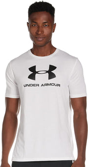 Men's UA SPORTSTYLE LOGO SS Short Sleeve (pack of 1) - White / / Black