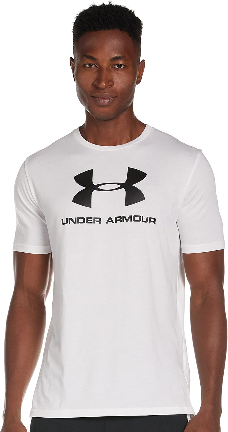 Men's UA SPORTSTYLE LOGO SS Short Sleeve (pack of 1) - White / / Black