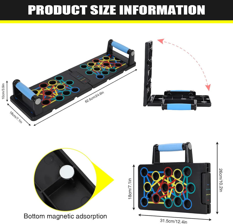Home Workout Equipment Push Up Board 24 in 1 Multi-Functional Pushup Bar System Fitness Floor Chest Muscle Exercise Professional Equipment Burn Fat Strength Training Arm Men & Women Weights - Standard