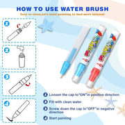 SKY-TOUCH Magic Water Doodle Mat,Extra Large Mess Free Colouring Baby Paint Mat,Aqua Water Doodle Mat,Mess Free Colouring Mat,Toddler Toys for 2 3 4 5 Year Old Boys Girls,100 80cm