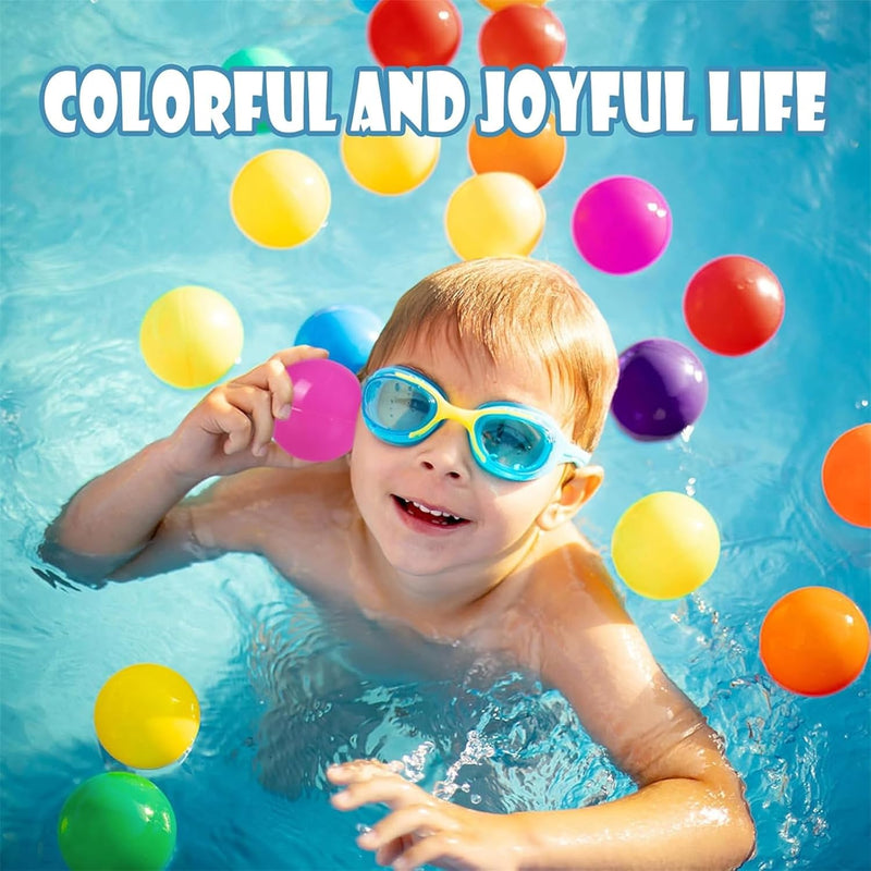 AM ANNA Ball Pit Balls 100-Cute Ocean Ball Macaroon Colorful Soft Plastic Fun Baby 5.5 CM Water Pool Ocean Wave Ball for Kids Playhouse Pool Tent Ball Pit Accessories - Colorful