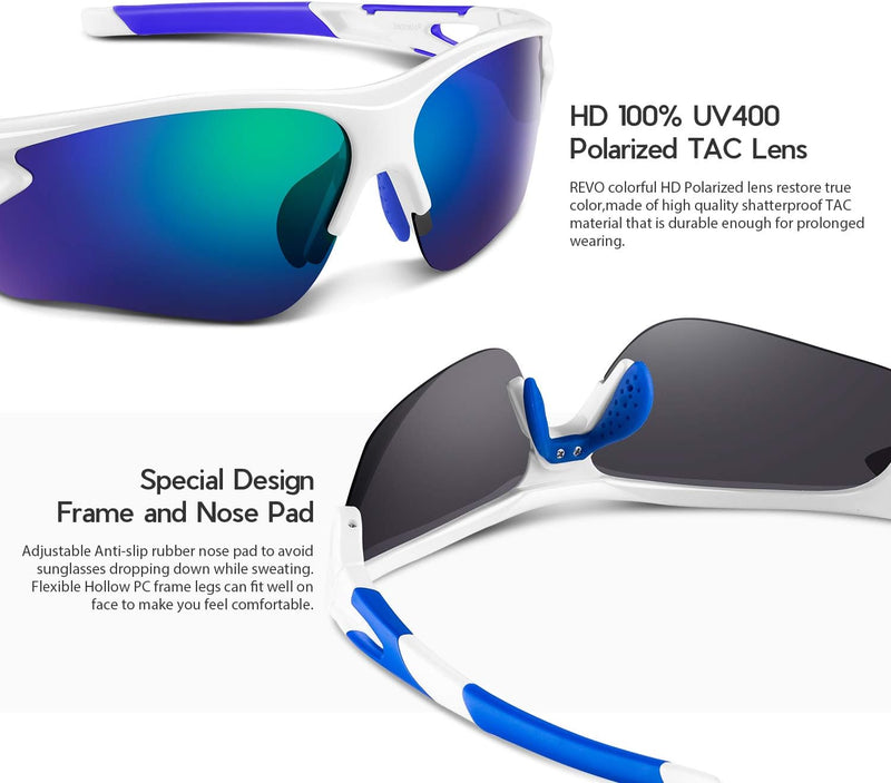 Polarized Sports Sunglasses for Men Women Youth Baseball Fishing Cycling Running Golf Motorcycle Tac Glasses UV400