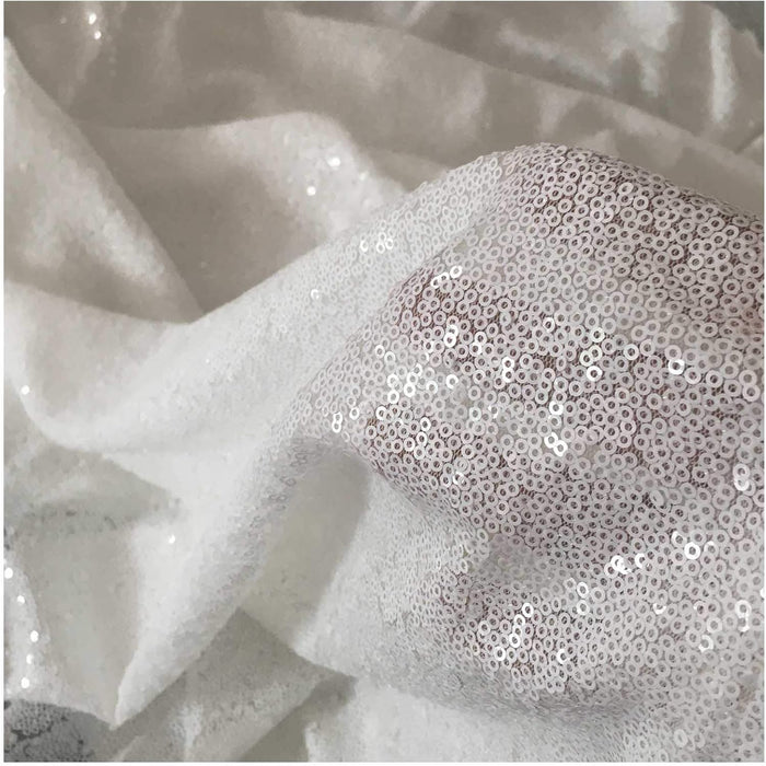 LQIAO 2 Panels Light Gold Sequin Backdrop Glitter Fabric for Wedding Birthday Parties Shimmer Wall-2x8ft