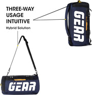 Statement Maxis 34L Large Hybrid Convertible Duffle Backpack/Travel Duffle Bag/Sports Duffle/Gym Bag for Men/Women (Blue-Yellow)