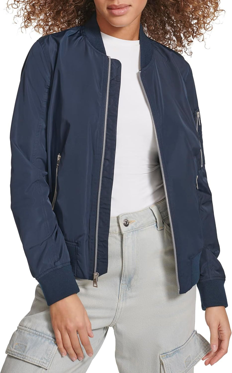 Levi's Women's Women's poly bomber jacket with contrast zipper pockets Jacket