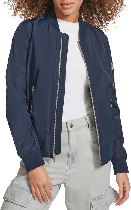 Levi's Women's Women's poly bomber jacket with contrast zipper pockets Jacket