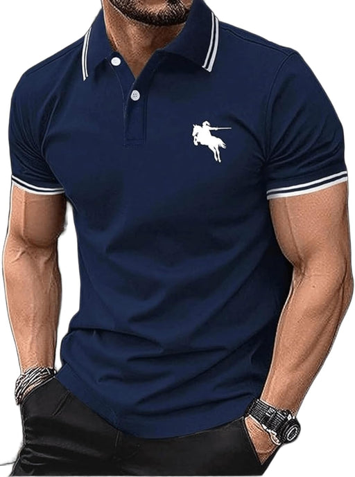 Polo T Shirt for Men Men Casual T-Shirt Polo - Blue
