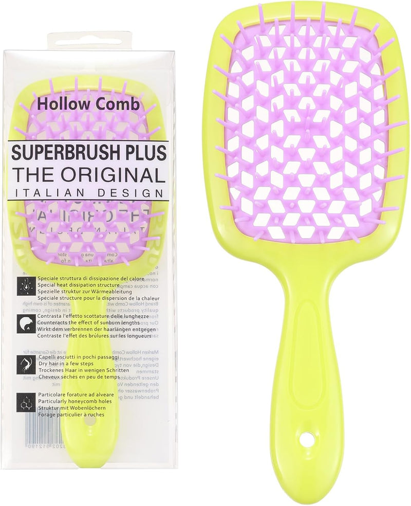 Hair Brush Comb For Hair Detangling Hair Brush Women Hair Styling Brush Hairbrush For Fine Hair Massage Comb Straw Hair Brush Vented Light Green+Purple - 011 Purple+Yellow