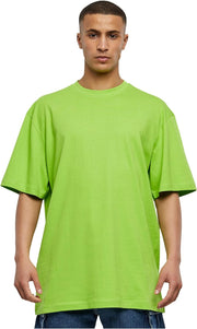 mens Tall Tee Oversized T-Shirt Oversized Short Sleeves T-Shirt with Dropped Shoulders, 100% Jersey Cotton (pack of 1) - Lime green