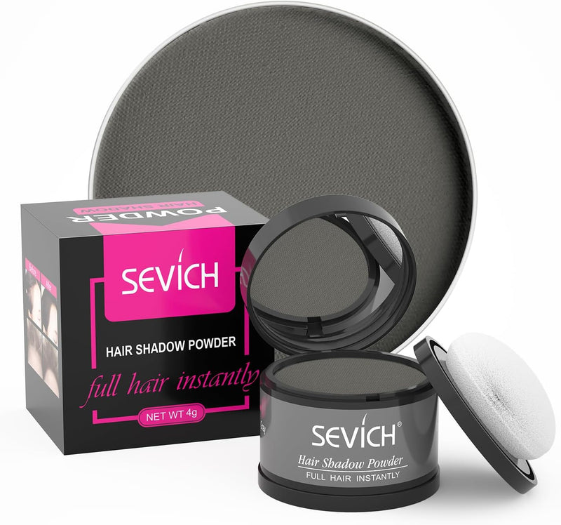 Sevich Hairline PowderInstantly Conceals Hair Loss, Root Touch up Powder, Hair Shadow Toppers for Women & Men, Touch Up for Thinning Gray Hair, Windproof & Sweatproof, Light Coffee - 3.97 g (Pack of 1) grey-4g