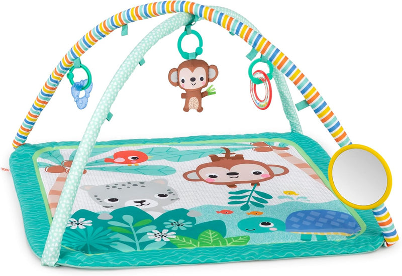 Bright Starts - Wild Wiggles FoldAway Activity Gym & Play Mat with Take-Along Toys, 0-12 months