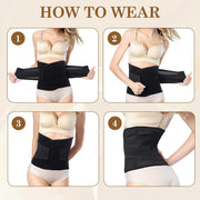 Postpartum Belly Wrap for Women, Waist Support Shapewear Girdle, Adjustable Body Shaper Waist Band, Breathable Slimming Belly Support Belt, Black