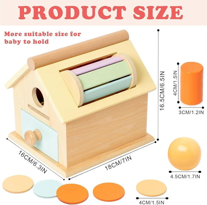 AM ANNA Montessori Toys for Babies 6-12 Months, Wooden Baby Toys, 5 in 1 Wooden Ball Drop Toy & Coin Box Montessori Toys for Babies, Wooden Toys for 1 + Year (5 IN 1)