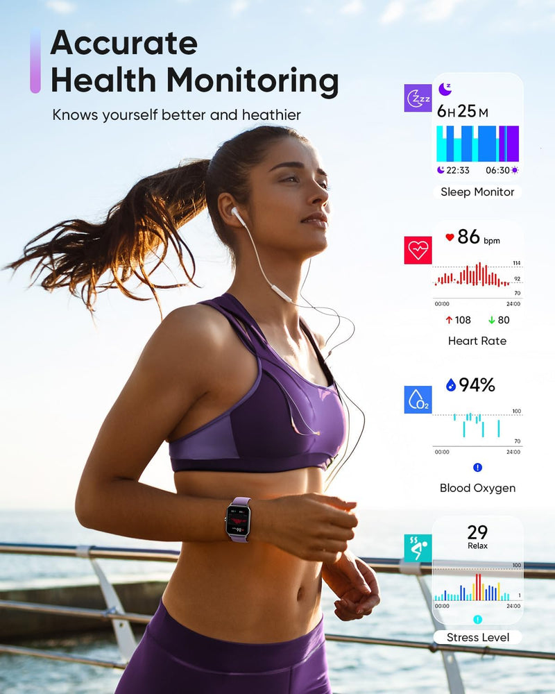 Fitpolo Smart Watch for Women Android & iPhone, Alexa Built-in [1.8" HD Screen] IP68 Waterproof Fitness Watch with Bluetooth Call (Answer/Make), Heart Rate/Sleep/SpO2 Monitor, 105 Sports Trackers