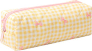 Cute Pencil Case Aesthetic Student Pouch Yellow Bow - Yellow Bow