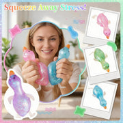 SLEEPHEADCute Duck Squishy Stress Ball - Ultra Squishy Slow Rising Sensory Fidget Toy, Soft Moldable Gel Ball for Anxiety Relief, Calming Tool for Focus & Concentration, Fun Gift for Adults (Blue)