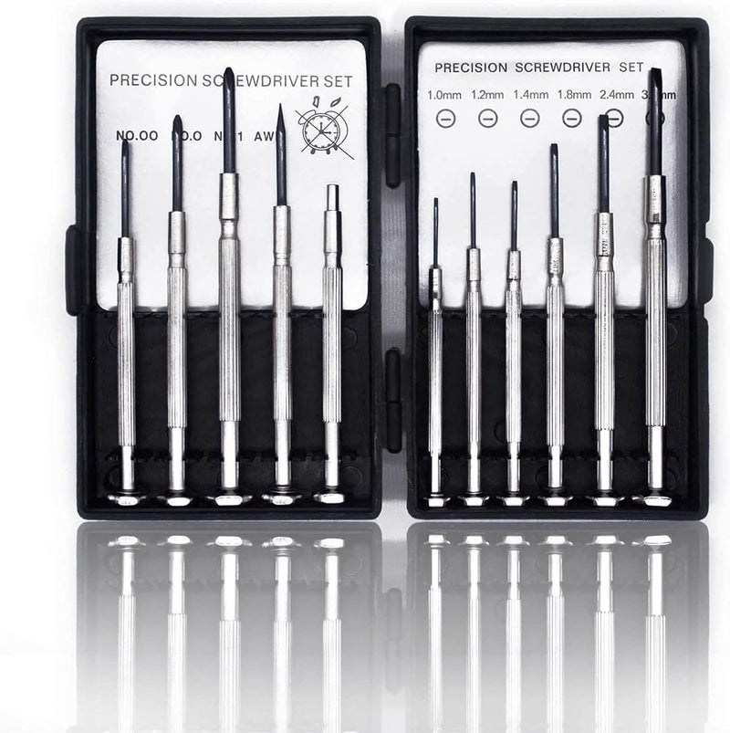 11PCS Mini Screwdriver Set, Small Screwdriver Set with 11 Different Size Flathead and Phillips Screwdrivers, Precision Screwdriver Set for Jewelry, Watch, iPhone, Toys, Computer, Eyeglass Repair - 11PCS