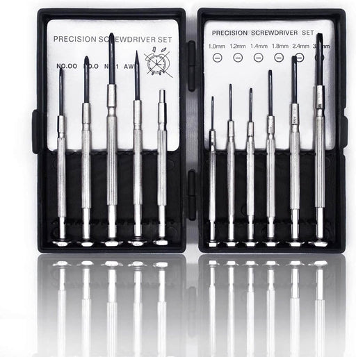 11PCS Mini Screwdriver Set, Small Screwdriver Set with 11 Different Size Flathead and Phillips Screwdrivers, Precision Screwdriver Set for Jewelry, Watch, iPhone, Toys, Computer, Eyeglass Repair - 11PCS