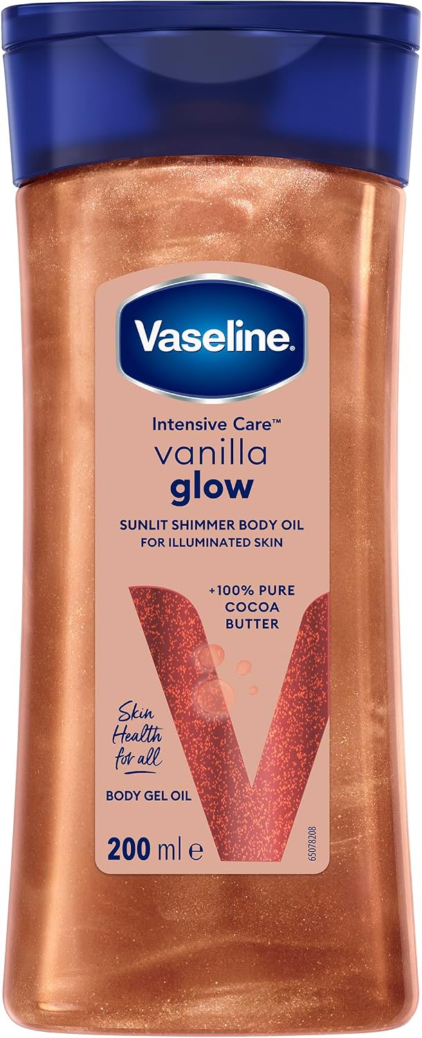 Intensive Care Cocoa Radiant Vitalizing Body Oil With 100% Pure Cocoa Butter & Replenishing Oils For Long-Lasting Radiant Glow Non-Greasy Body Gel Oil for Healthy & Glowing Skin 200 ml - Vanilla Glow