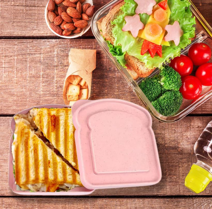 HYFY [4 PCS] Sandwich Boxes Toast Shape Lunch Box Containers Sandwhich Boxes Box Containers Bread boxes Lunch Boxes Lunch Containers Food Safe Microwave Safe Freezer Safe