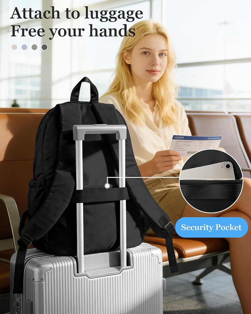 WEPOET Backpack Women Men School Backpack Large with Many Compartments Waterproof Backpack Lightweight for School Backpack Teenager Daypacks Backpack for Boys Girls, A1 black, Rucksack Backpacks