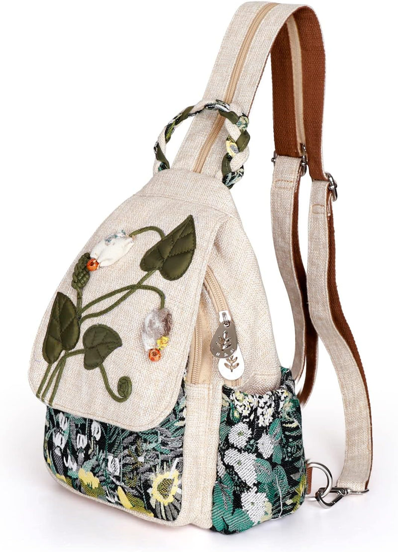 Handcraft Backpack & Convertible Sling Bag For Girls
