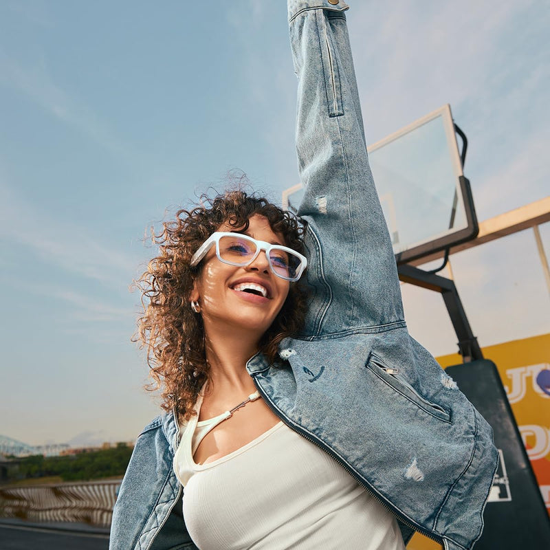 OhO sunshine OhO Bluetooth Sunglasses,Voice Control and Open Ear Style Smart Glasses Listen Music and Calls with Volume UP and Down,Bluetooth 5.0 Audio Glasses and IP44 Waterproof, unisex-adult